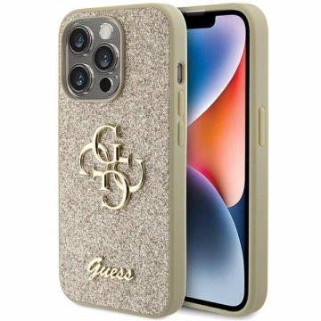 Etui Guess GUHCP15XHG4SGD für iPhone 15 Pro Max 6,7" złoty/gold hardcase Glitter Script Big 4G