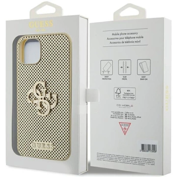 Etui Guess GUHCP15SPSP4LGD für iPhone 15 6,1" złoty/gold hardcase Perforated 4G Glitter