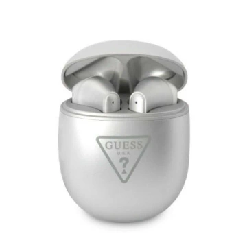 Guess słuchawki Bluetooth GUTWST82TRS TWS + stacja dokująca srebrny/silver Triangle Logo