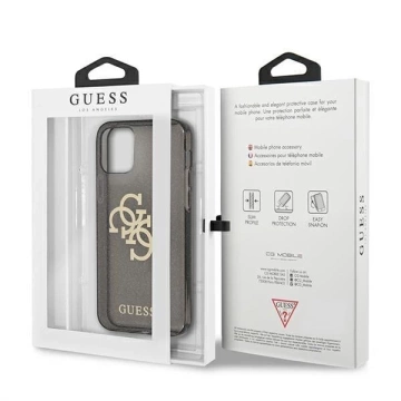 Guess GUHCP12LPCUGL4GBK iPhone 12 Pro Max 6,7" czarny/schwarz Hartschale Glitter 4G Big Logo