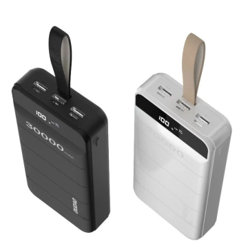 Dudao powerbank 30000 mAh 3x USB z lampką LED biały (K8s+ white)