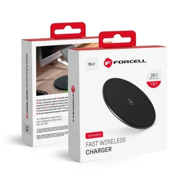 Ładowarka Indukcyjna Forcell Qi 15W Quick Charge USB-C Smukła Czarna