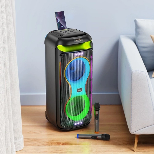 HOCO HA13 Max Karaoke-Set 60W, RGB LED, 2× kabellose TWS-Mikrofone