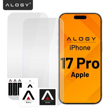 Zestaw 3w1 Etui Hybrydowe MagSafe + 2x Szkło Hartowane do Apple iPhone 17 Pro, Wzmocniona Ochrona, Odporne i Precyzyjnie Dopasowane, Alogy 3in1 Case Pack™ – Czarne