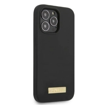 Etui Guess GUHMP13XSPLK do Apple iPhone 13 Pro Max 6,7" czarny/black hard case Silicone Logo Plate MagSafe