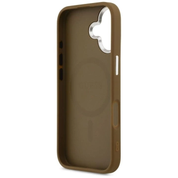 Etui Guess MagSafe do iPhone 17 Triangle Logo Brown