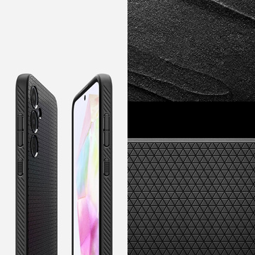 Etui do Samsung Galaxy A35 5G Spigen Liquid Air Case obudowa plecki czarne matowe Matte Black + Szkło