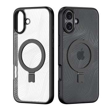 iPhone 16 Dux Ducis Aimo Mag Case mit MagSafe und Ständer - Schwarz