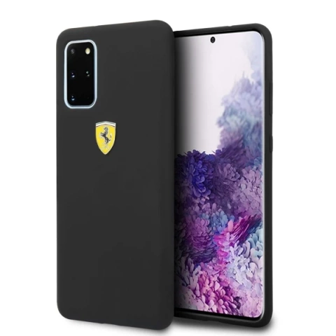Ferrari Hardcase für Samsung Galaxy S20 Plus schwarz/schwarzes Silikon