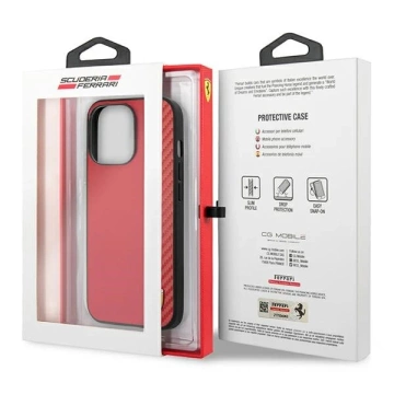 Etui na telefon Ferrari iPhone 13 Pro Max 6,7" czerwony/red hardcase On Track Carbon Stripe