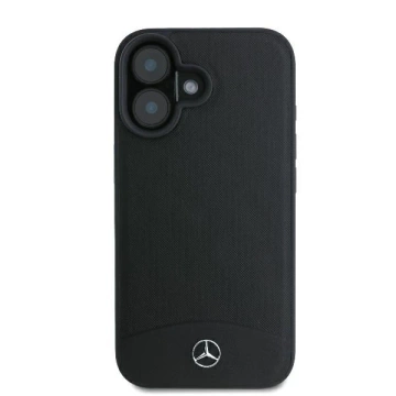 Mercedes iPhone 16 Hülle 6,1" Czarny MagSafe Hardcase aus strukturiertem und schlichtem Leder
