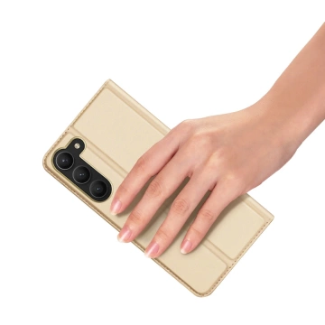 Etui ochronne na telefon Dux Ducis Skin Pro do Samsung Galaxy S23+ pokrowiec z klapką portfel na kartę podstawka złote