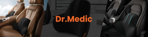  Poduszka do Samochodu pod Plecy Lędźwie DR.MEDIC ErgoDrive™ Ergonomiczna poduszka lędźwiowa na fotel do auta dla kierowcy pasażera