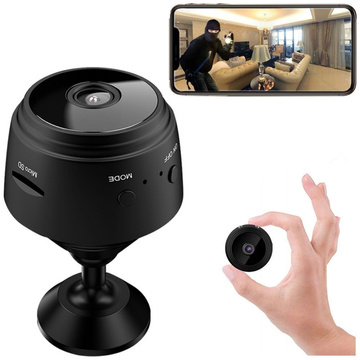 Kamera szpiegowska Ukryta detekcja Dyskretna kamerka mini z transmisją danych WiFi Full HD IP czarny