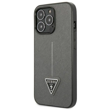 Etui Guess GUHCP14XPSATLG do Apple iPhone 14 Pro Max 6,7" srebrny/silver hardcase SaffianoTriangle Logo