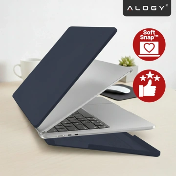 Etui do Apple Macbook Air 13.6 2022-2025 (M2/M3/M4) – elastyczna, matowa obudowa ochronna, lekka i odporna – Alogy AirGuard™ Granatowy