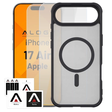 Hülle für Apple iPhone 16 Pro Max Alogy MagSafe Hybrid Matte Case Matte Cover mit Linsenschutz Schwarz