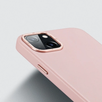 Dux Ducis Grit skórzane etui do iPhone 14 Plus elegancki pokrowiec ze sztucznej skóry (kompatybilne z MagSafe) różowy