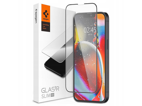 Szkło hartowane Spigen Glas.tR Slim FC do etui do Apple iPhone 13 Mini Black