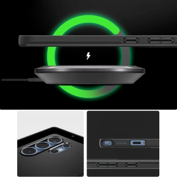 Samsung Galaxy S25 Ultra Schwarze Spigen Thin Fit Mag MagSafe Hülle