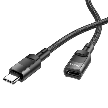 HOCO Adapter OTG Typ C (Męski) Do Typ C (Żeński) 3A U107 1,2 M Czarna