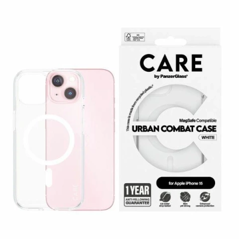 Etui do iPhone 15 CARE by PanzerGlass Urban Combat Case 6,1" MagSafe biały