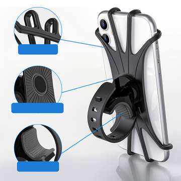 Fahrradhalterung Alogy Spider TPU Fahrrad Handyhalter Silikon flexibel für Fahrrad Motorroller Quad Schwarz