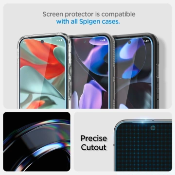 Spigen Glas.Tr gehärtetes Glas „EZ FIT“ 2er-Pack für Google Pixel 9/9 Pro, klar