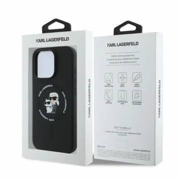 Karl Lagerfeld Hülle für iPhone 16 Pro Max 6,9" Schwarz MagSafe Hardcase Silikon Karl