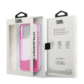 Etui Karl Lagerfeld KLHCP14XLCKVF do iPhone 14 Pro Max 6,7" hardcase Liquid Glitter Elong różowy/pink 