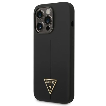 "Etui Guess GUHCP14XSLTGK iPhone 14 Pro Max 6,7\" Czarny/Black Hardcase Silicone Triangle"