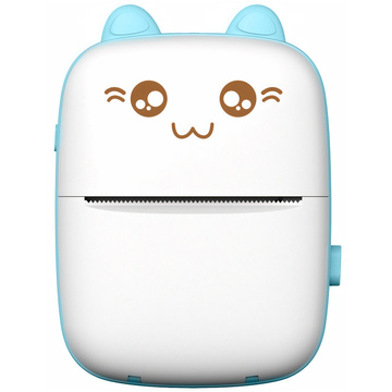 Drukuś Thermodrucker mit 6 Rollen Thermopapier für Kinder Blau