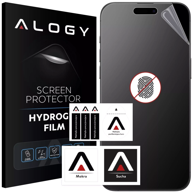 „MATTE“-Folie für Apple iPhone 14 Pro Hydrogel Alogy HydroSkin Matte Pro™ Display für „FINGERPRINT FREE“-Hülle