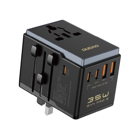 Adapter Podróżny Dudao A35Pro 35W 5xUSB EU UK US JP CZARNY