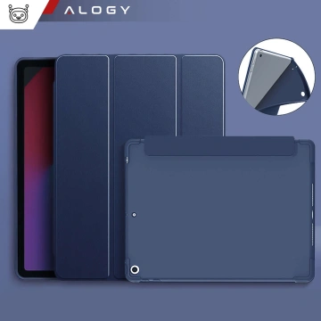 Etui do Apple iPad 10.2 9 gen 8/7 2021/2020/2019 Smart Case Alogy TPU obudowa na tablet Granatowe + Szkło