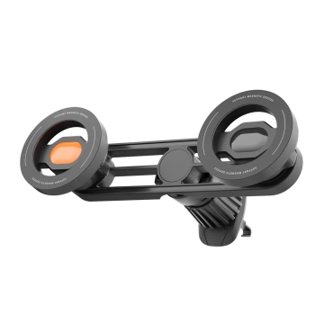 Auto-Lüftungshalterung – MagSafe Doppelhalterung für 2 Smartphones, robust und stabil, magnetisches Design – Alogy MagGrip™ Duo Schwarz