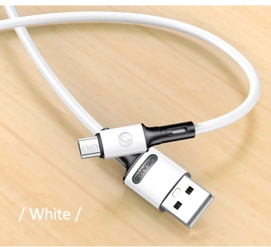 USAMS Kabel U52 microUSB 2A Schnellladung 1m weiß