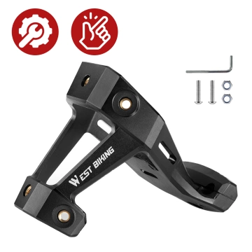 Adapter Rowerowy pod Siodełko – Uchwyt na 2 Koszyki na Bidon, Bike Seat Mount, Montaż do Sztycy, Aluminiowy, Czarny