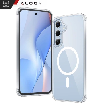 Etui do Samsung Galaxy S24 FE obudowa ochronna na telefon Alogy HybridMag™️ Case do MagSafe Przezroczyste + Szkło Hartowane