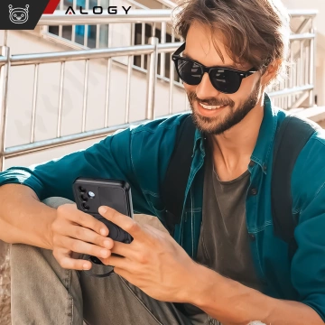 Schutzhülle für Samsung Galaxy S25, gepanzerte Slide-Hülle mit Ringkameraschutz, Alogy CamGuard Pro, schwarz