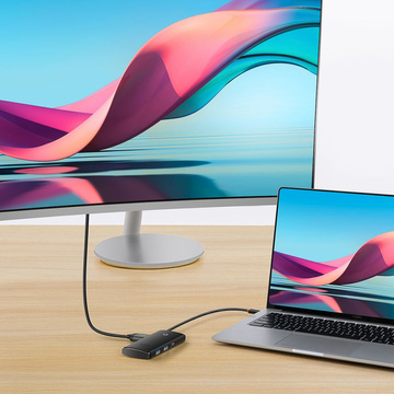 Adapter HUB przejściówka Baseus Lite Series USB-C 2x USB 3.0 4K SD/TF Black