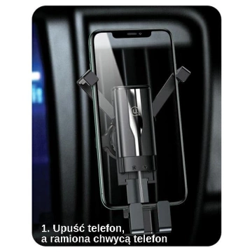 USAMS Uchwyt do kratki wentylacyjnej Gravity czarny/black ZJ058ZJ01 (US-ZJ058)