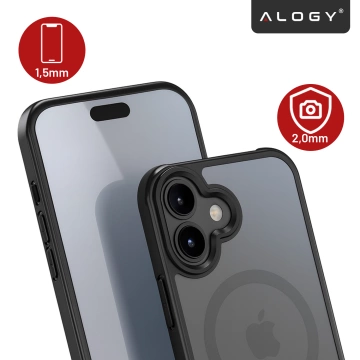 Zestaw 3w1 Etui Hybrydowe MagSafe + 2x Szkło Hartowane do Apple iPhone 17, Wzmocniona Ochrona, Odporne i Precyzyjnie Dopasowane, Alogy 3in1 Case Pack™ – Czarne