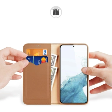 Etui ochronne Dux Ducis Hivo do Samsung Galaxy S23+ pokrowiec z klapką portfel podstawka blokada RFID brązowe