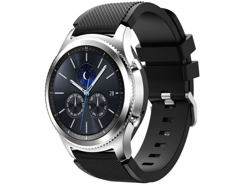 Sportarmband aus Gummi für Samsung Gear S3 / Smartwatch 46 mm Carbon Black (22 mm)