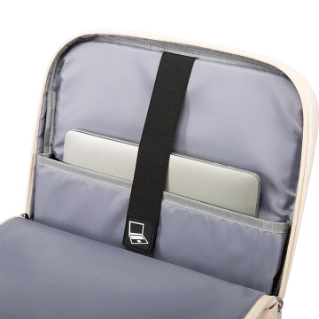 Plecak wodoodporny Bange na laptopa 15.6" miejski podróżny 46x31.5x20 cm do pracy samolotu męski damski z z gniazdem USB Beżowy