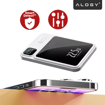 PowerBank Alogy MagCharge 22,5 W PD20W PowerDelivery Schnellladung 10000 mAh kabellos für MagSafe White