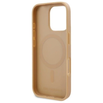 Etui Karl Lagerfeld do iPhone 16 Pro Max 6.9" Beżowy Magsafe Hardcase Hot Stamp 