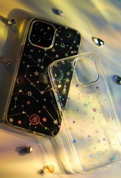 Kingxbar Lucky Series Hülle verziert mit originalen Swarovski-Kristallen iPhone 12 mini transparent (Clover)