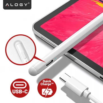 Alogy Magnetischer Stylus-Stift, Notiz- und Skizzenstift für Apple iPad Pro/Air/Mini, Weiß